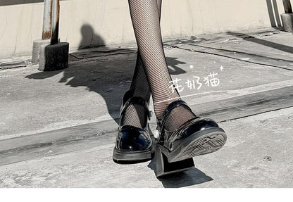 Mesh Stockings Cutout Bow Lace Trim