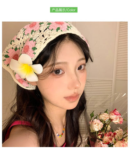 レース花柄スカーフかぎ針編み