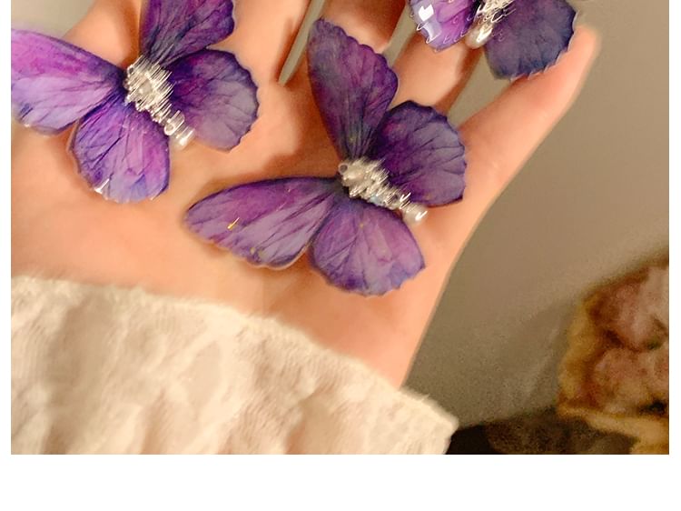 Rhinestone Butterfly Hair Clips - Single and Set Options