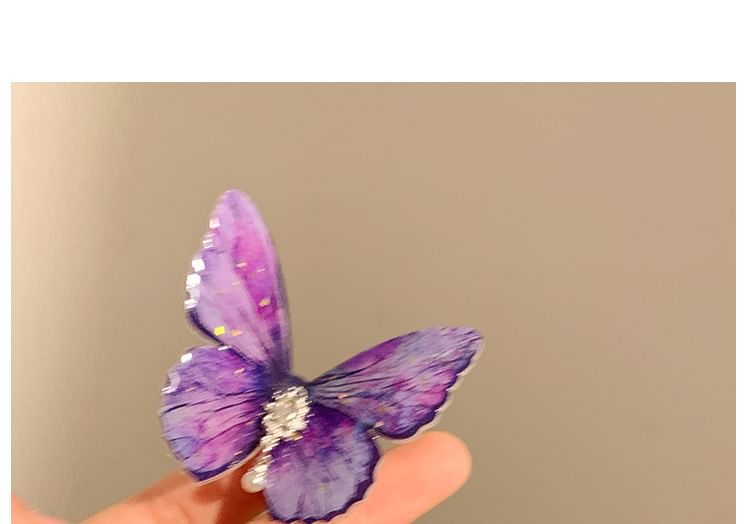 Rhinestone Butterfly Hair Clips - Single and Set Options