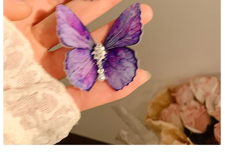 Rhinestone Butterfly Hair Clips - Single and Set Options