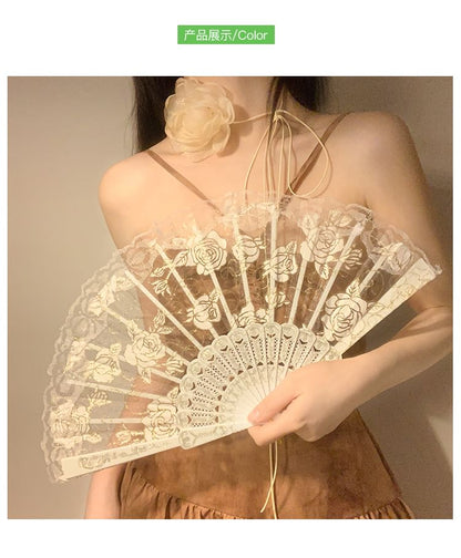 Set Fan Floral Hand / Foldable Designs) (Various Lace Choker