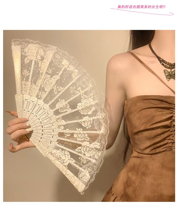 Set Fan Floral Hand / Foldable Designs) (Various Lace Choker