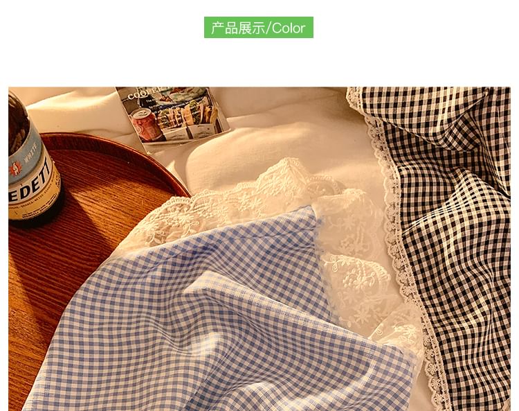 Triangle Designs) Head Scarf Trim Lace Plaid (Various