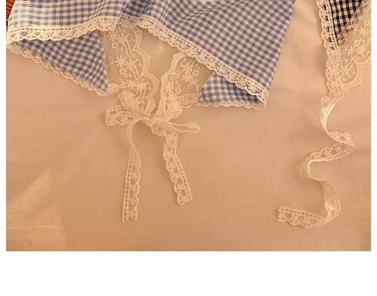 Triangle Designs) Head Scarf Trim Lace Plaid (Various