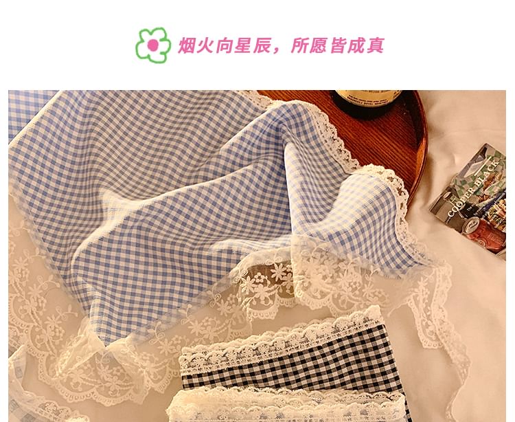 Triangle Designs) Head Scarf Trim Lace Plaid (Various