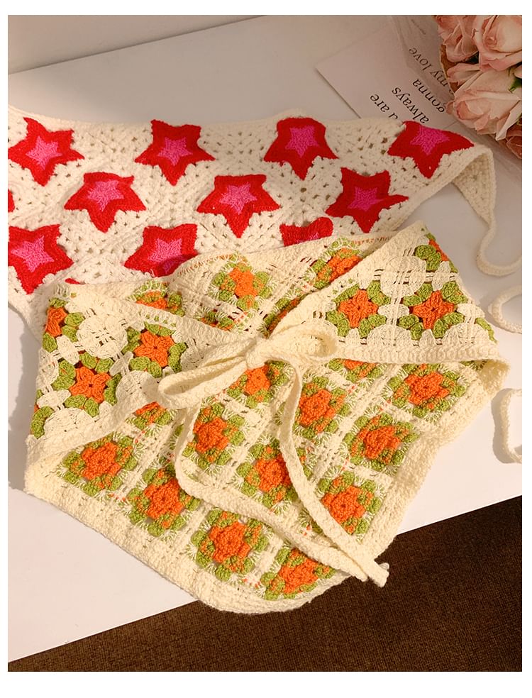 Scarf Embroidered Triangle (Various Designs) Head