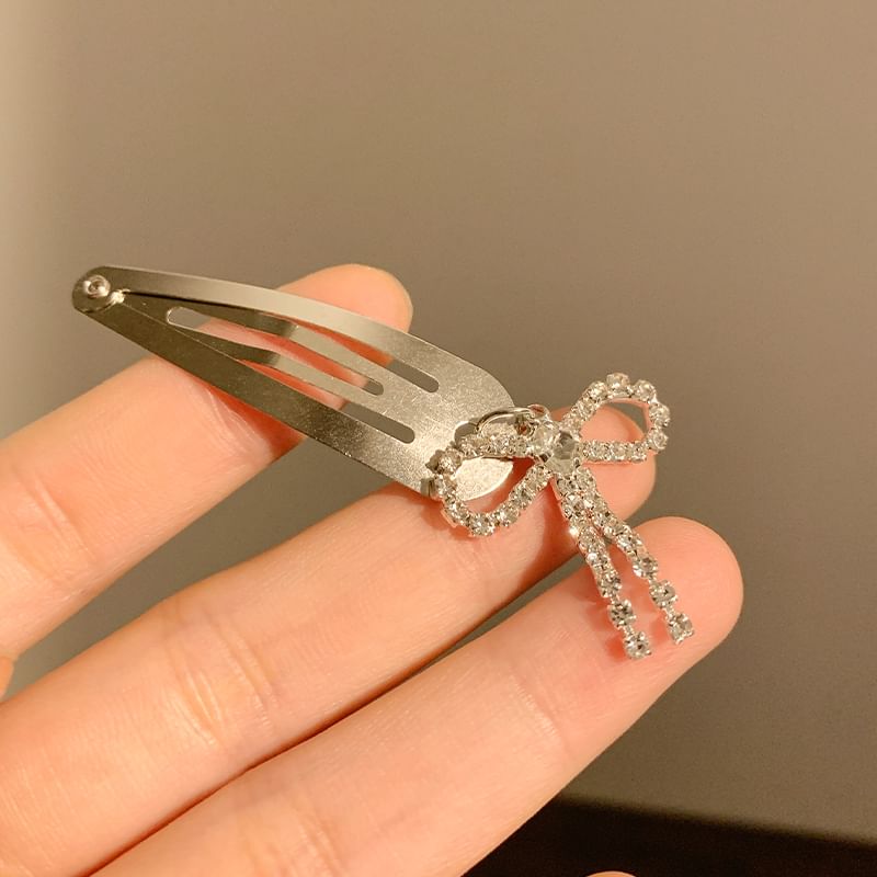 Haarset mit Schleife und Clip aus Legierung/Strass