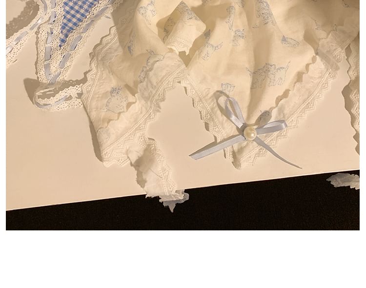 Set Spitzenkopftuch Scrunchie / Trim Print