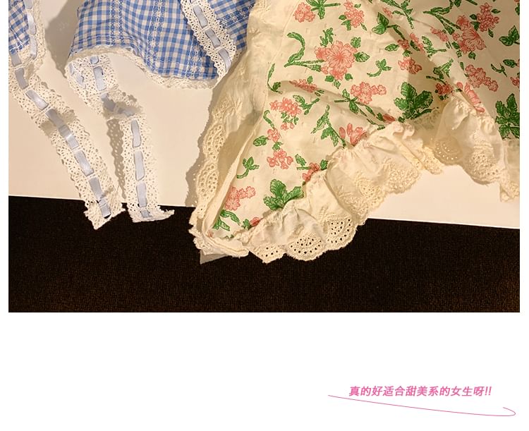 Set Spitzenkopftuch Scrunchie / Trim Print