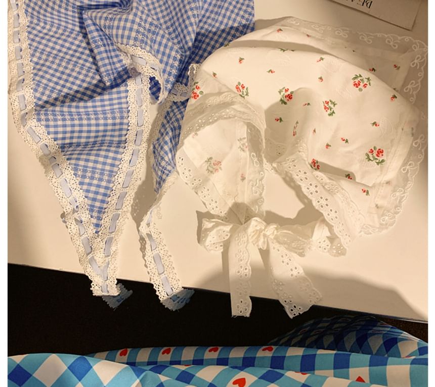 Set Spitzenkopftuch Scrunchie / Trim Print