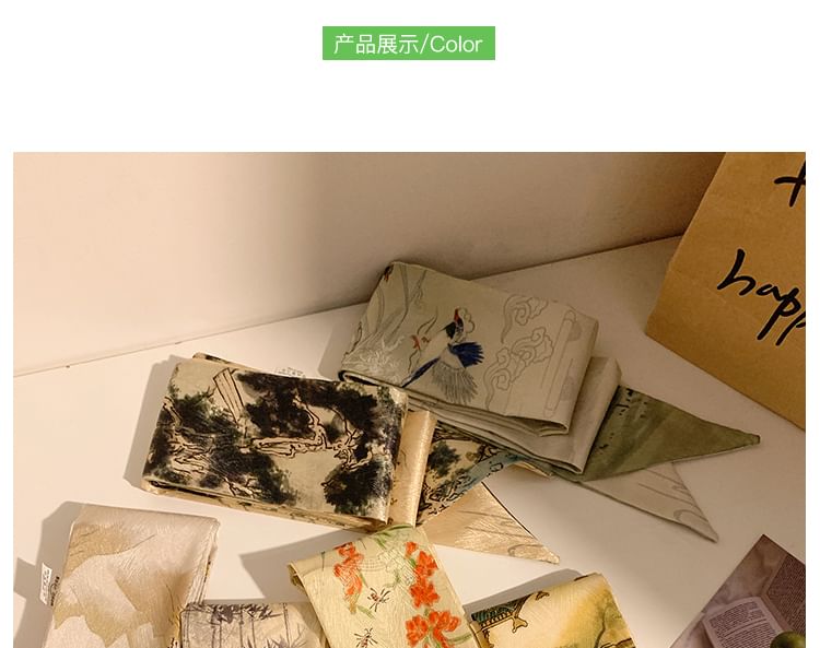 細幅スカーフヘアタイプリント