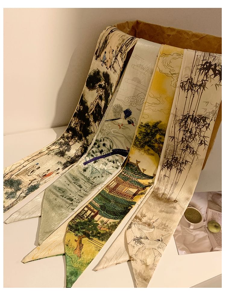 細幅スカーフヘアタイプリント