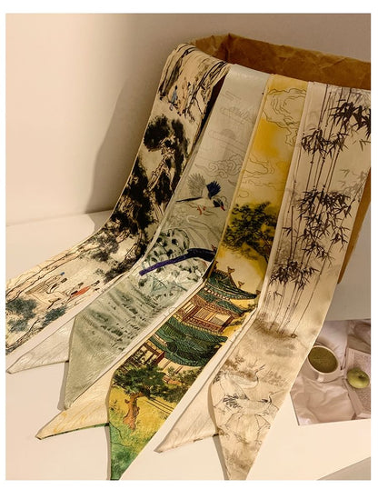 細幅スカーフヘアタイプリント