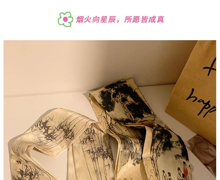 細幅スカーフヘアタイプリント