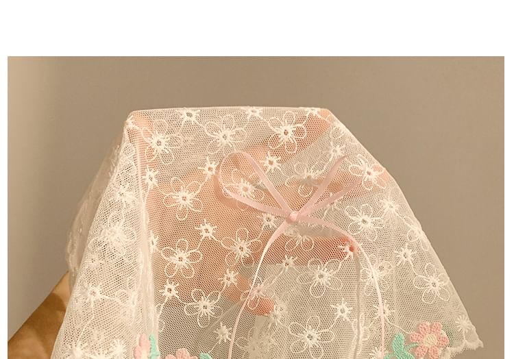 Embroidered Lace Flower Bandana