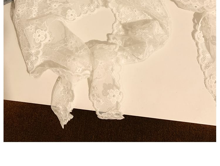 Embroidered Lace Flower Bandana