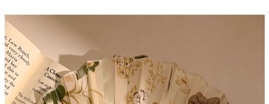 （様々な折りたたみデザイン）扇子プリントの竹の手