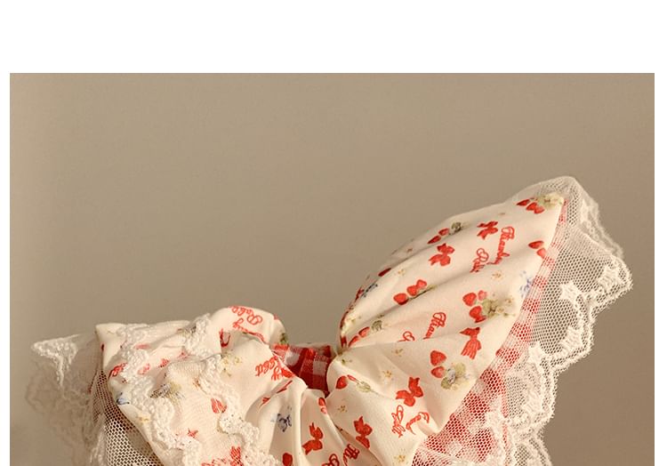 （様々な花柄チェリーバンダナシュシュ/トリムデザイン）レース