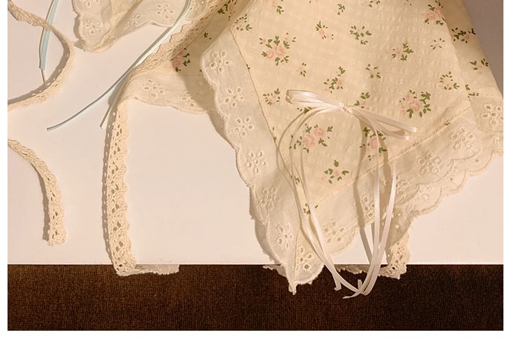 Lace Bandana Floral Trim Scrunchie (Various Designs) /