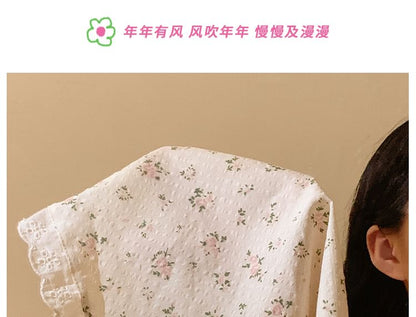 Lace Bandana Floral Trim Scrunchie (Various Designs) /