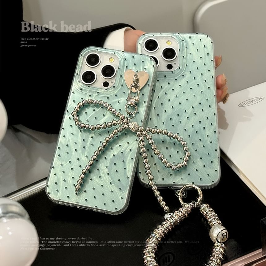 Polka Dot Phone Case and Strap and Charm Options - Compatible with iPhone