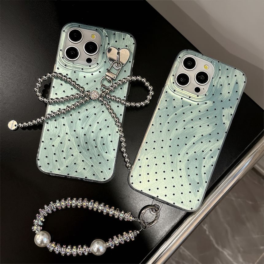Strap Polka Phone Set Case Dot / Charm