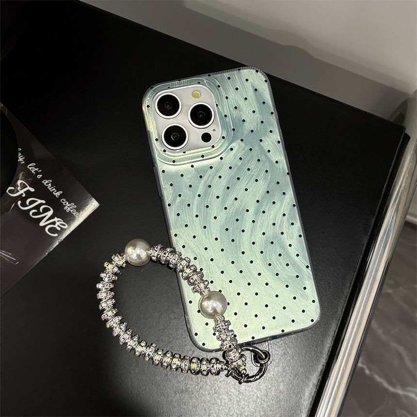 Polka Dot Phone Case and Strap and Charm Options - Compatible with iPhone
