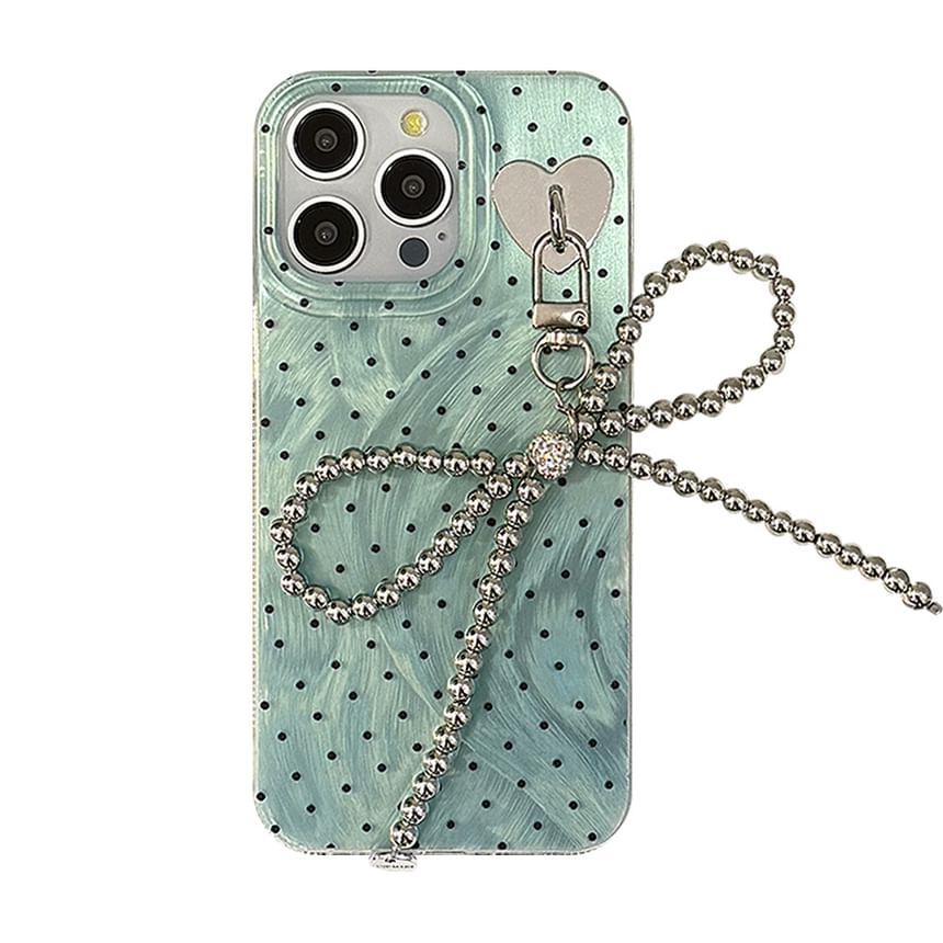 Polka Dot Phone Case and Strap and Charm Options - Compatible with iPhone