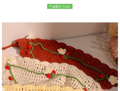 ボンネット花柄クロシェヘアハットタイ /