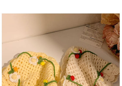 ボンネット花柄クロシェヘアハットタイ /