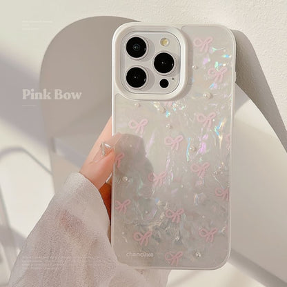 Phone Pearl Set Bow Decoration / Strap Faux Case Adhesive