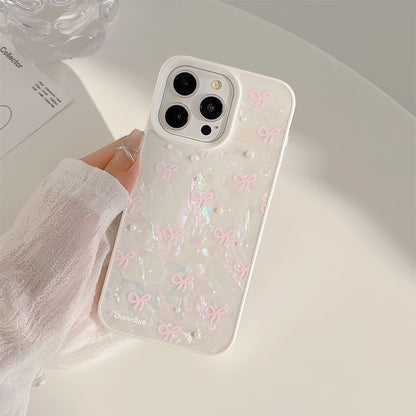 Phone Pearl Set Bow Decoration / Strap Faux Case Adhesive
