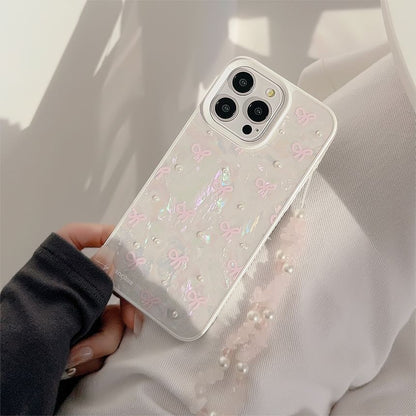 Phone Pearl Set Bow Decoration / Strap Faux Case Adhesive