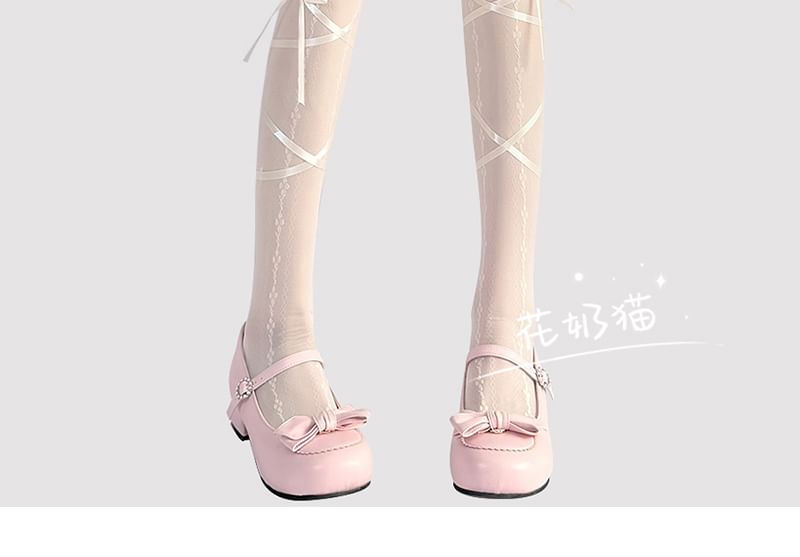 Akzentstrumpfhose mit Schleife, transparent