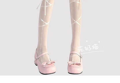 Akzentstrumpfhose mit Schleife, transparent