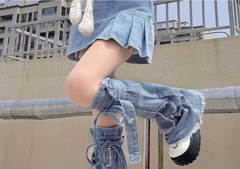 Leg Denim Warmers Washed