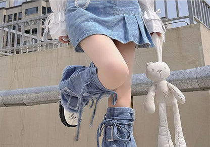 Leg Denim Warmers Washed