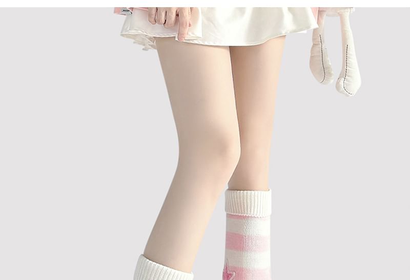 Applique Leg Warmers Star Knit Striped
