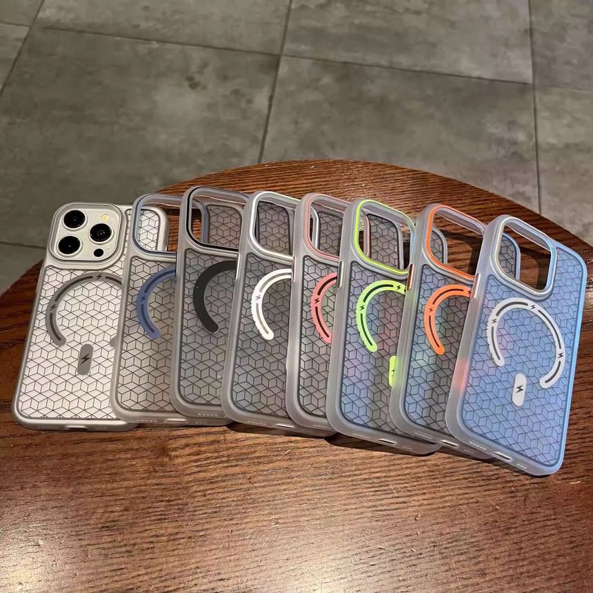 （互換性のある磁気電話ケース幾何学模様MagSafe）付き