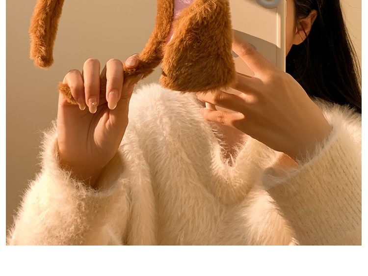 （様々なデザイン）シェニールフェイスイヤーヘッドバンドウォッシュアニマル