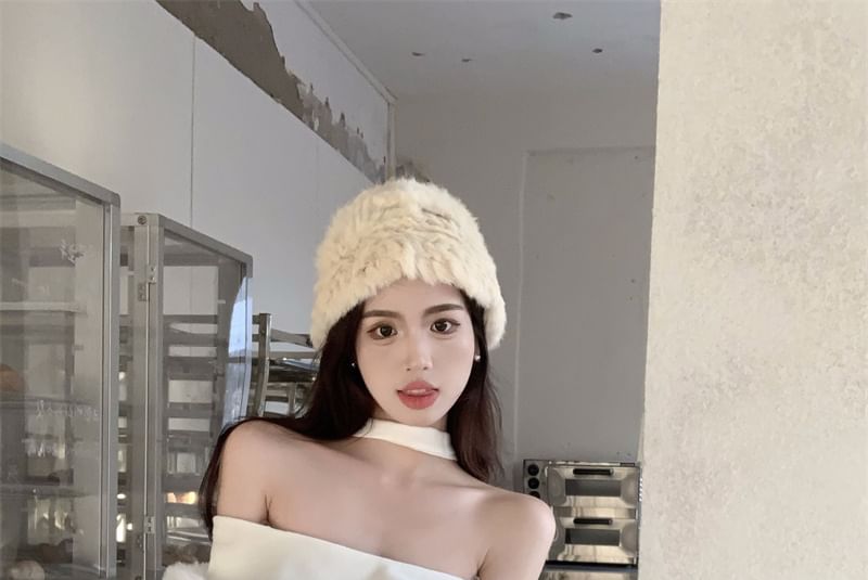 Long-Sleeve Off Shoulder Pom Pom Mini Bodycon Dress