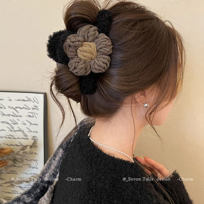 Yarn Claw Chenille Floral Clip Hair