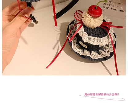 トリムクリップハットチェリー/ヘッドバンドヘアレース