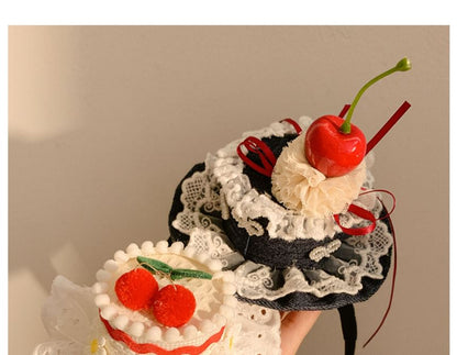 トリムクリップハットチェリー/ヘッドバンドヘアレース