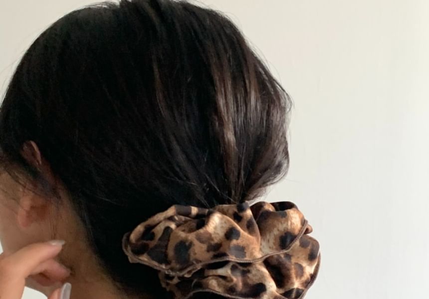 Leopard Hair Print Scrunchie