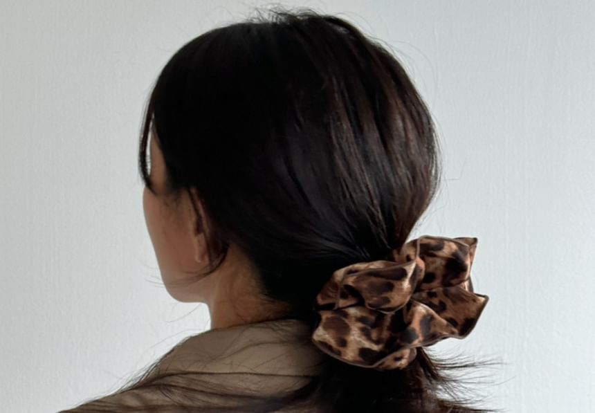 Leopard Hair Print Scrunchie