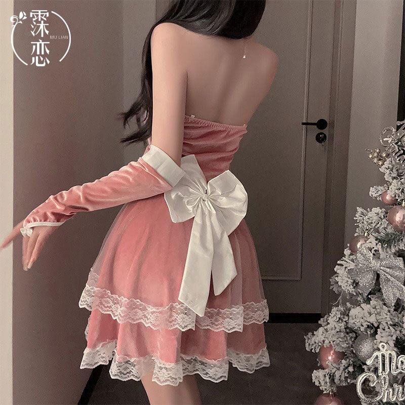 Christmas Bunny Girl Lingerie Costume Set