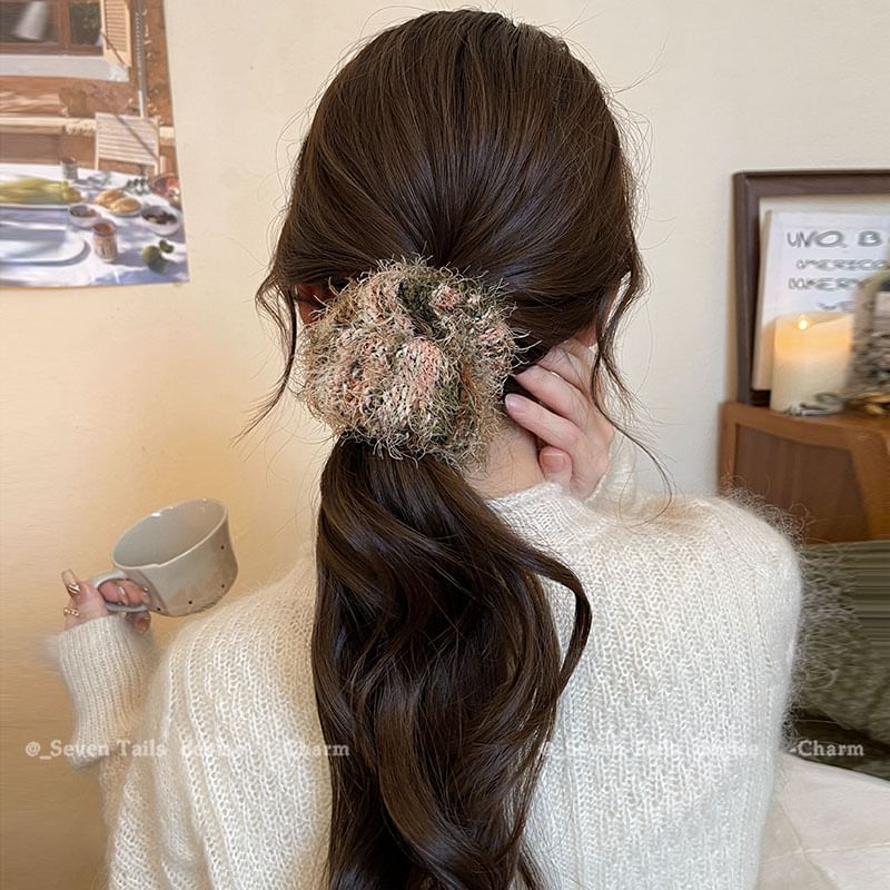Tie Hair Knit Fuzzy