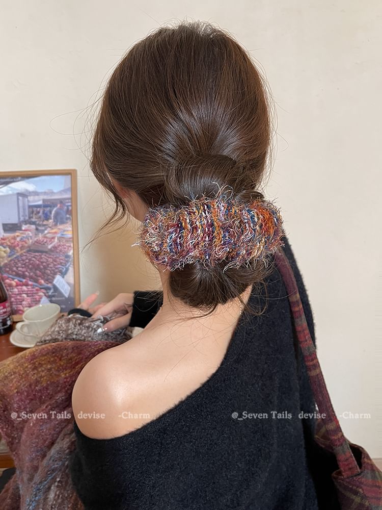 Tie Hair Knit Fuzzy